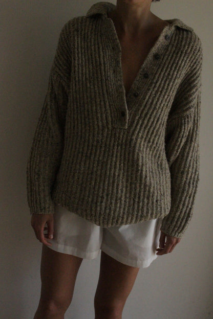 Favorite Vintage Speckled Wool Henley