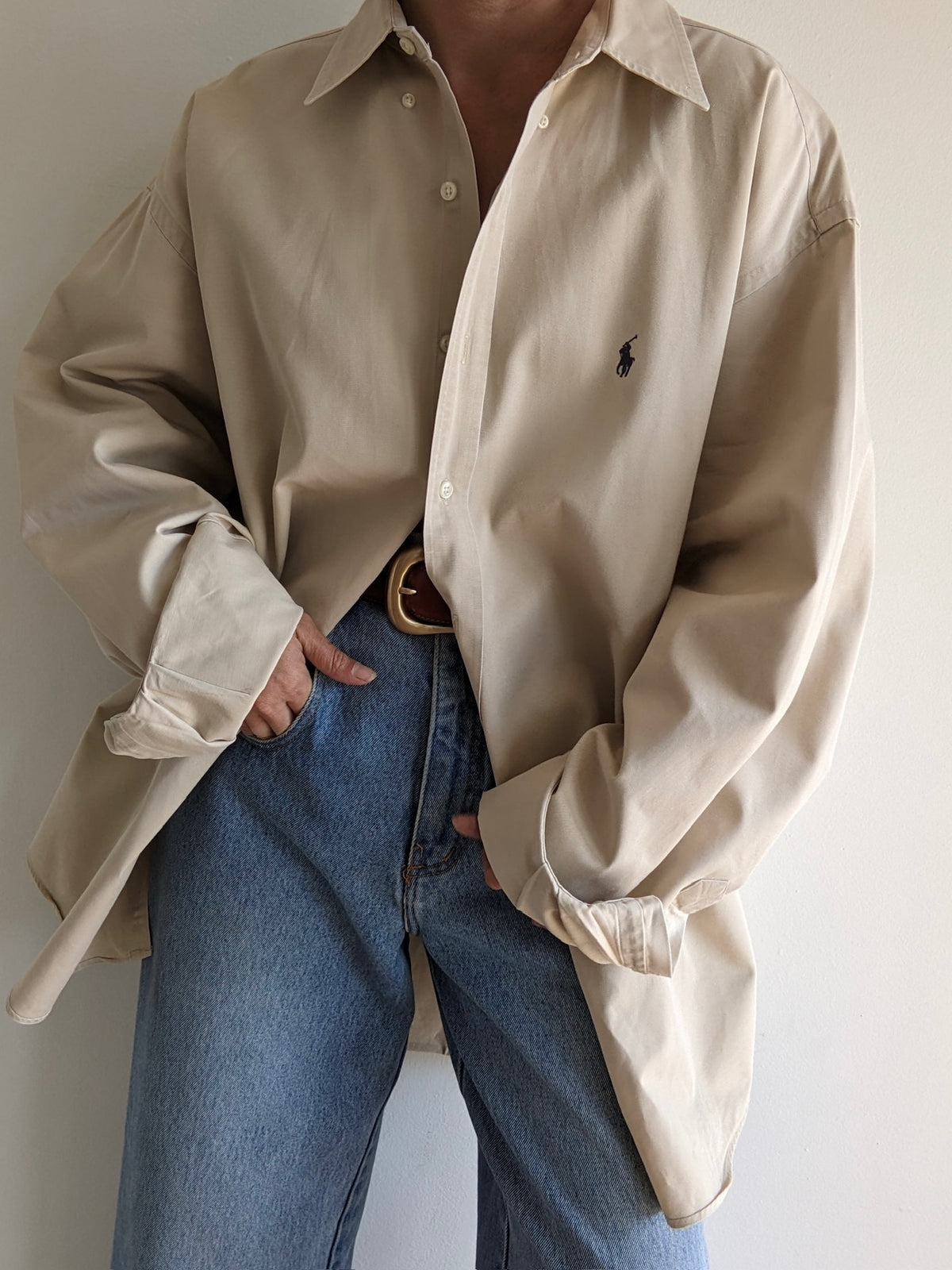 90s Ralph Lauren Sand Cotton Shirt