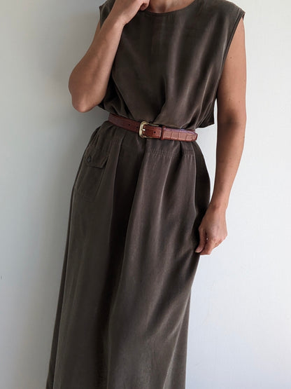 Vintage Moss Twilled Dress