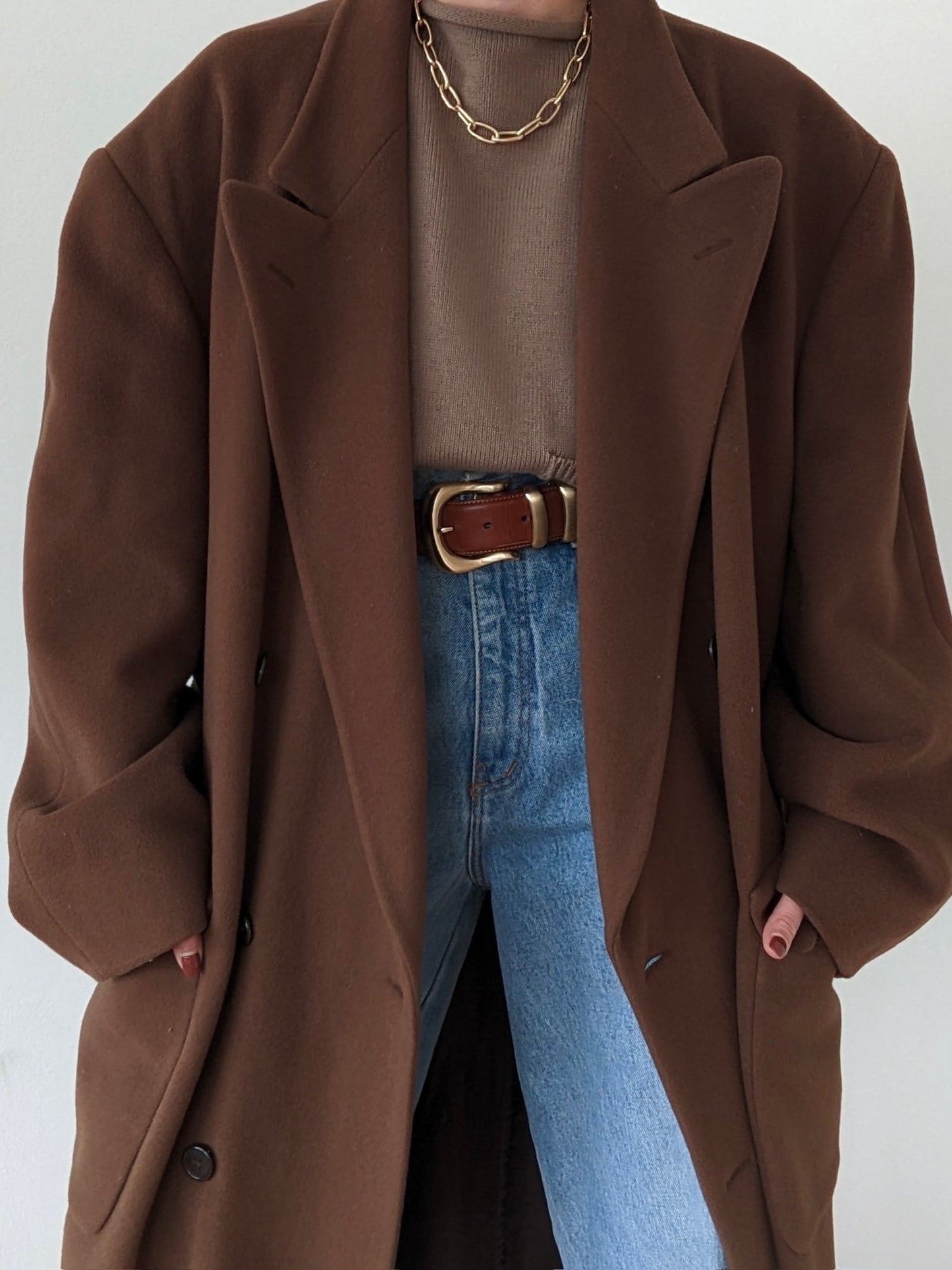 Incredible Vintage Olive Brown Cashmere Coat