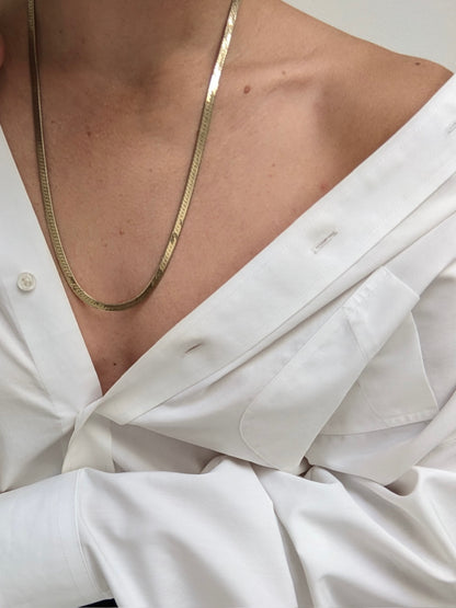 Vintage Gold-Toned Herringbone Chain