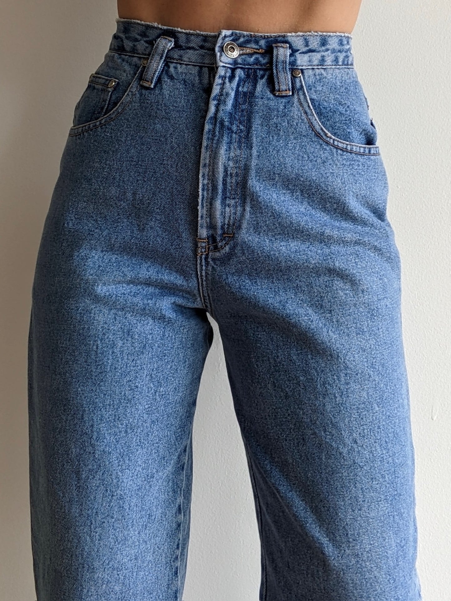 90s High Rise Blue Jeans