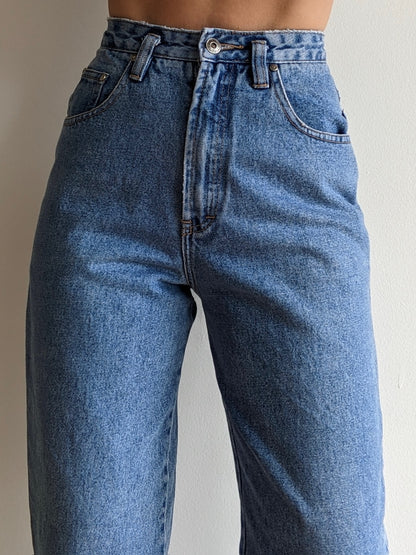 90s High Rise Blue Jeans
