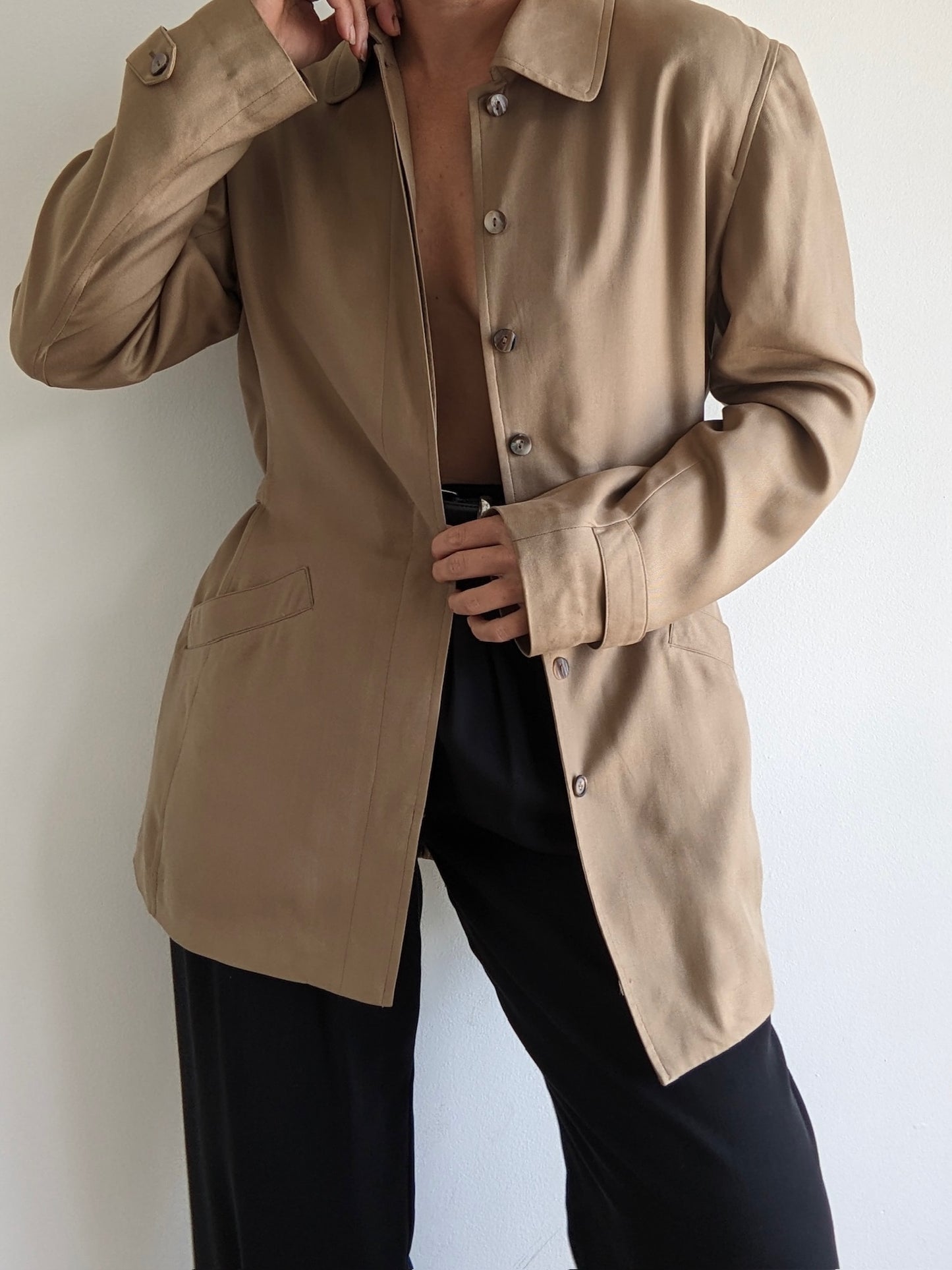 Vintage Toffee Silk Twill Jacket