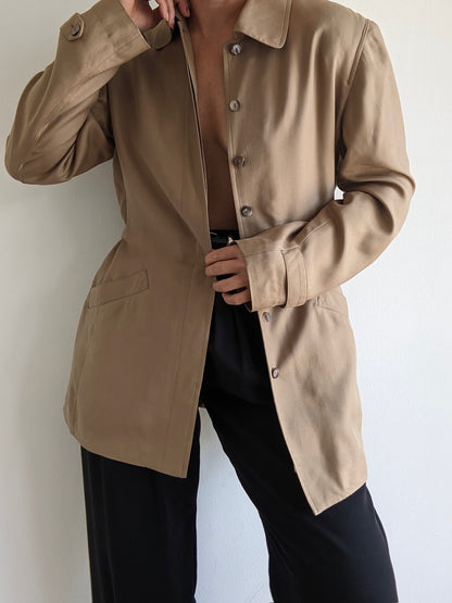 Vintage Toffee Silk Twill Jacket
