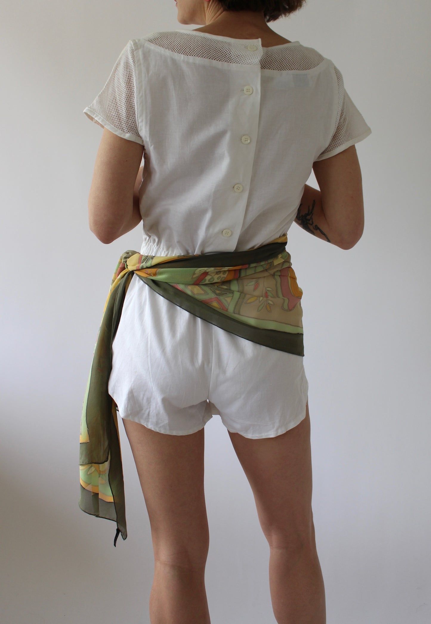 Vintage Cloud White Netted Romper