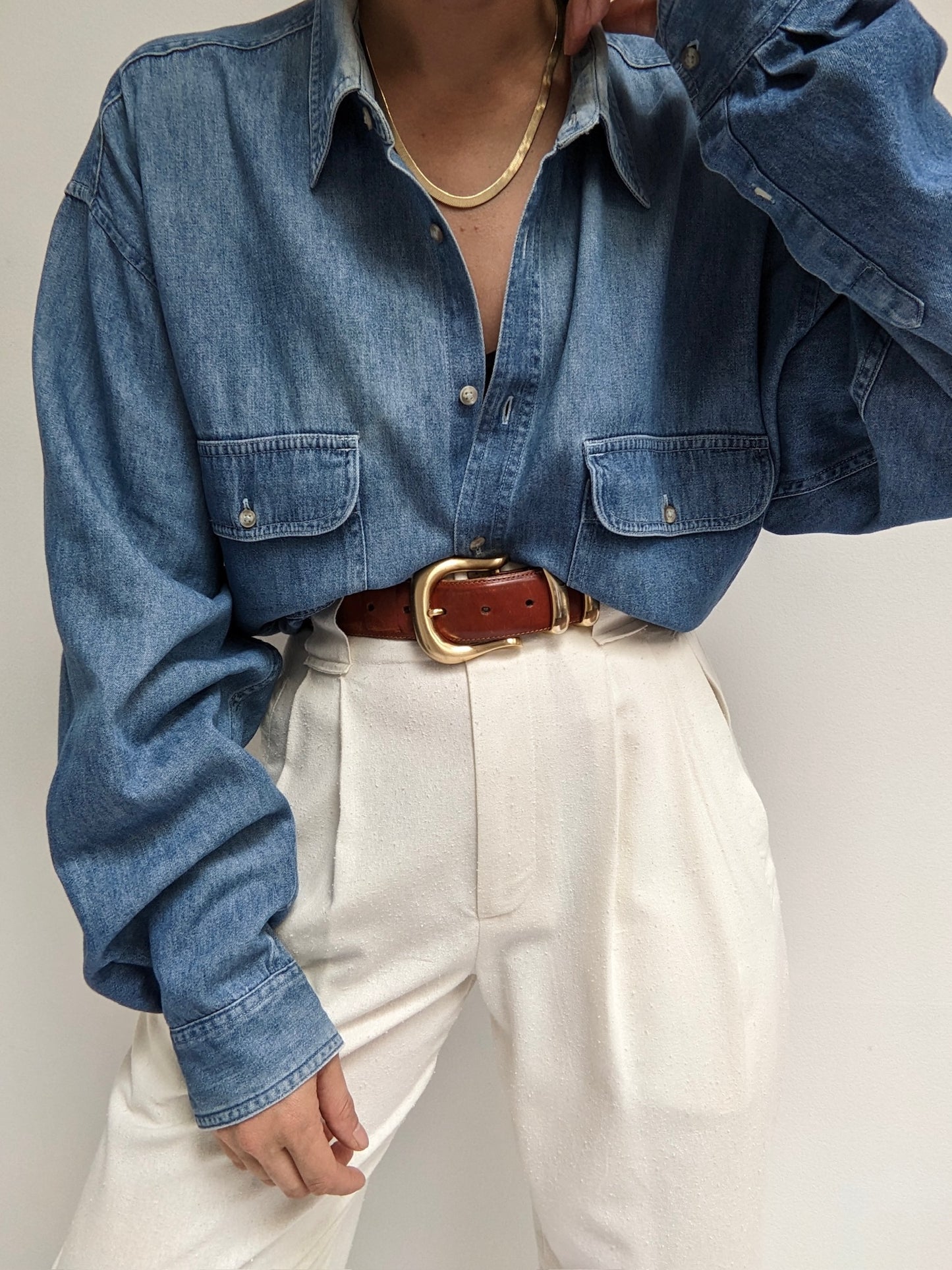 90s Faded Denim Shirt