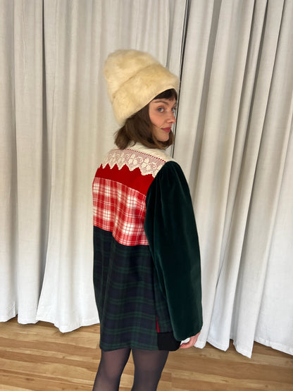 Absolutely Incredible Vintage Patchwork & Lace Holiday Jacket