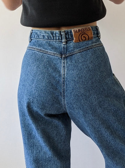 Vintage Pleated High-Rise Jeans