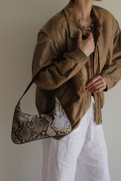 2000s Snake-Embossed Leather Purse