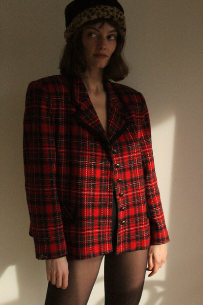 Vintage Holly Woven Plaid Blazer