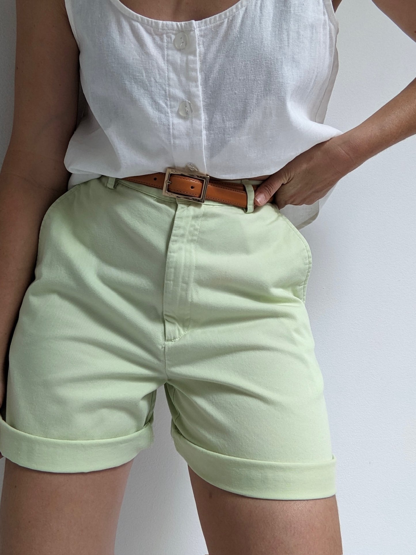 Vintage Avocado Cotton Shorts