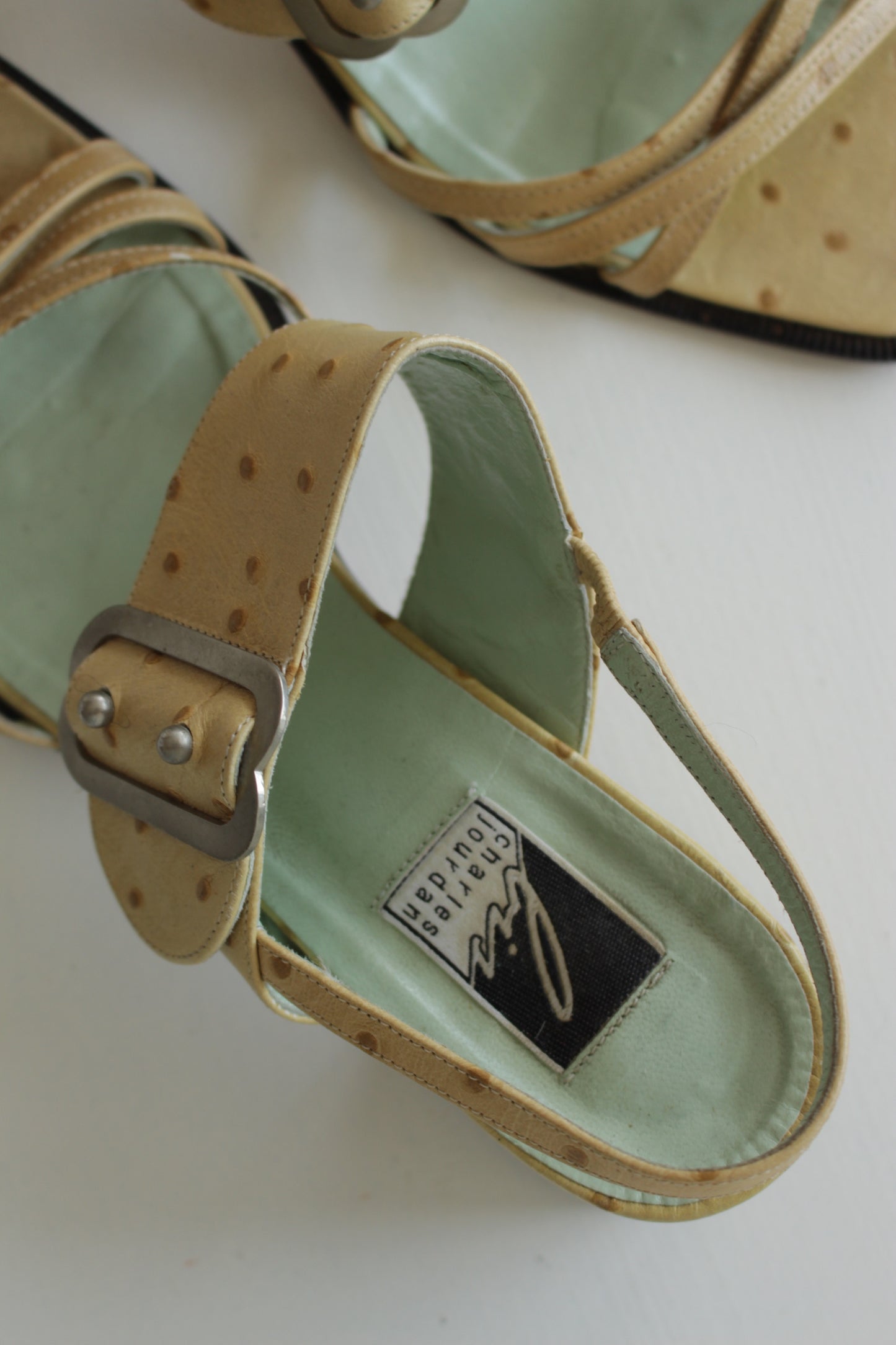 Favorite 90s Charles Jourdan Ostrich Heeled Sandal