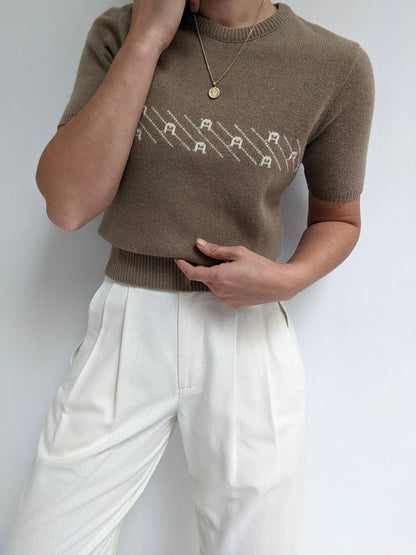 Vintage Etienne Aigner Lambs' Wool & Angora Knit Tee