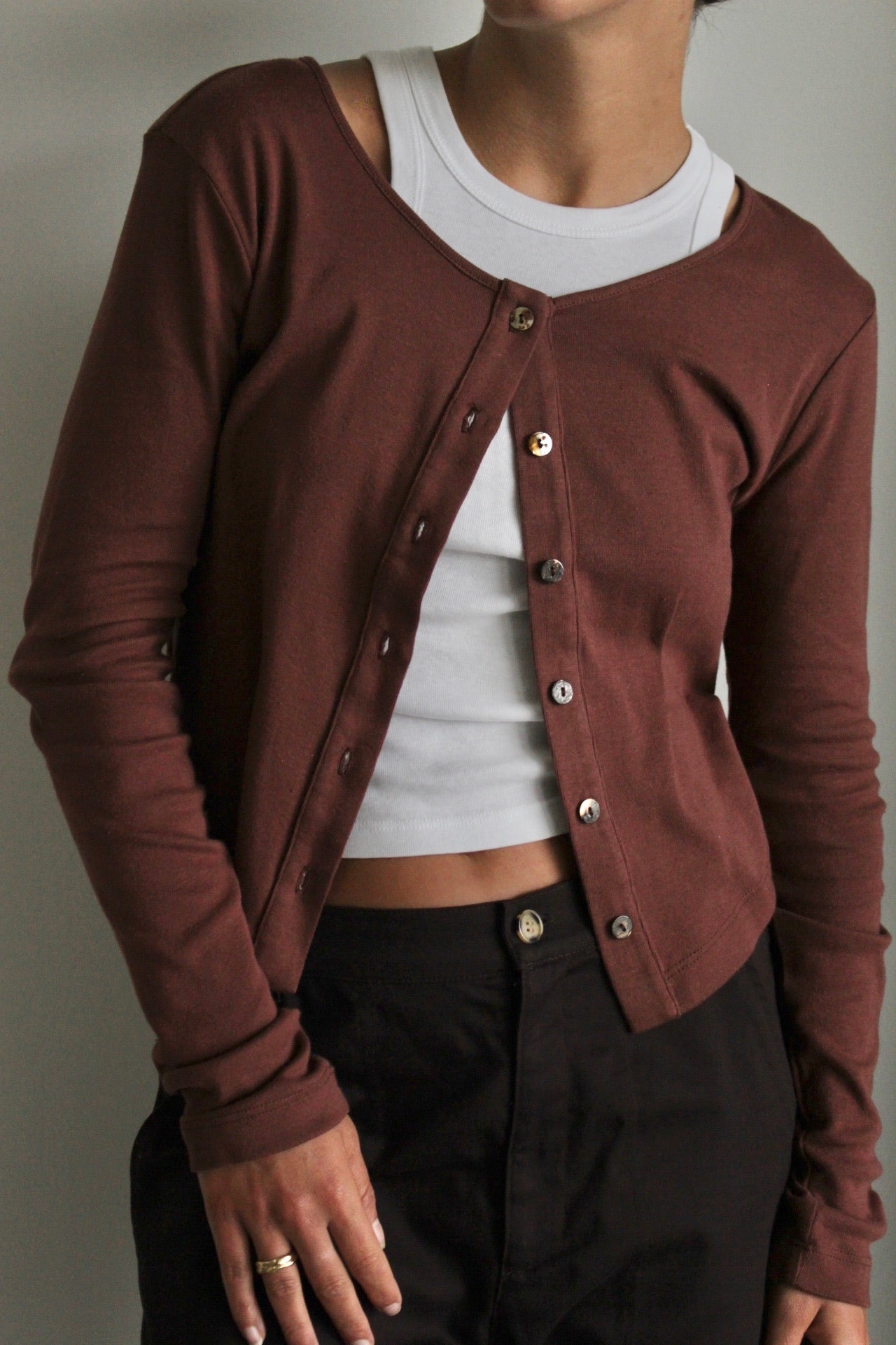 Relaxed Organic Rib Cardigan