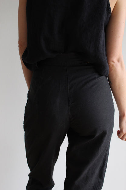 Vintage Charcoal Pleated Cargo Pants