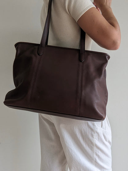 Amazing 90s Coach Chocolate Leather City Tote