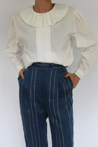 Vintage Striped Linen Trousers