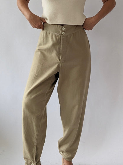 Incredible Vintage Khaki Twilled Trousers