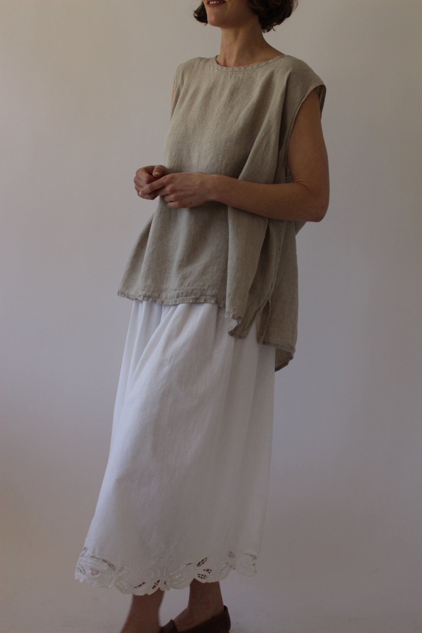 FLAX Stone Linen Tank