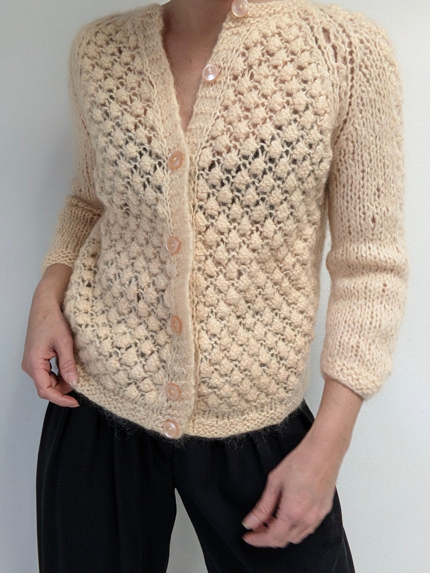 Vintage Meringue Mohair Cardigan