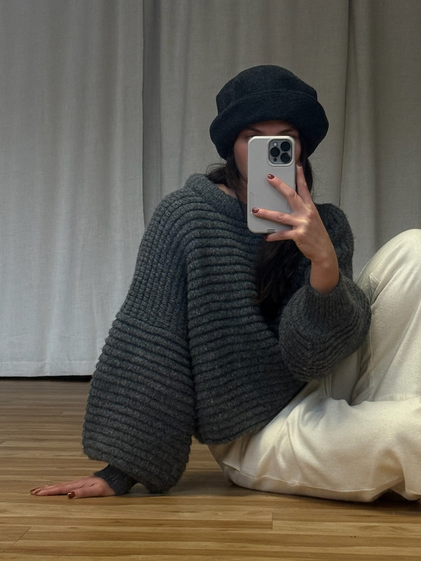 Vintage Italian Smoke Woven Wool Hat