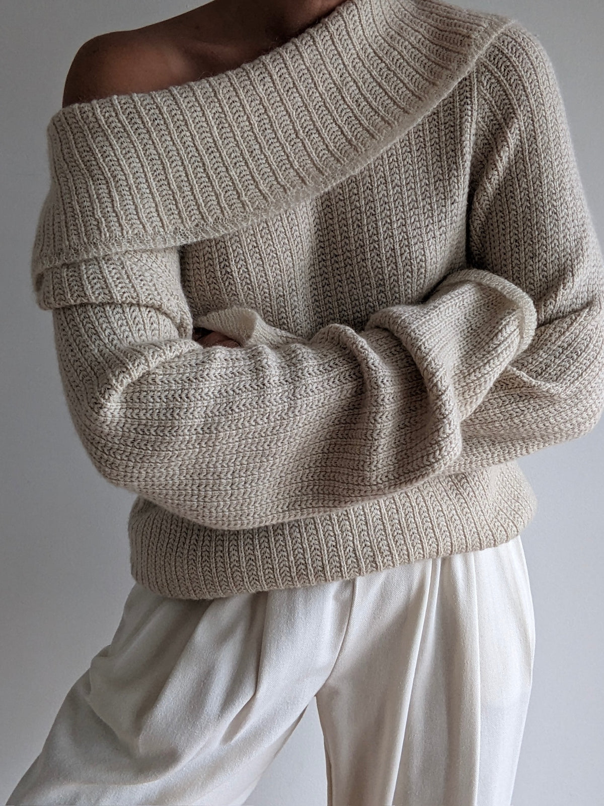Gorgeous Vintage Cream Silk & Angora Sweater