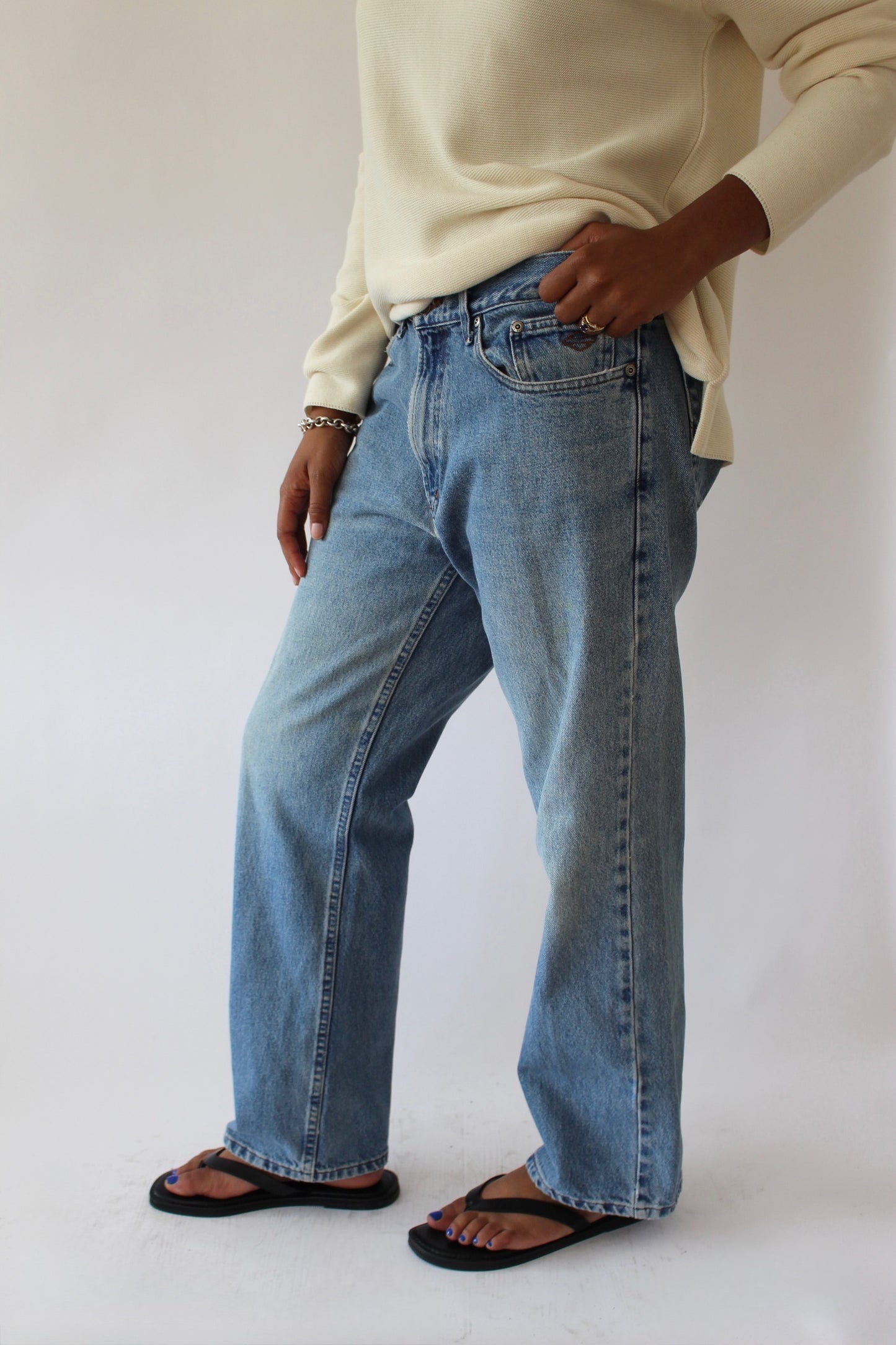 Vintage Harley Davidson Blue Jeans