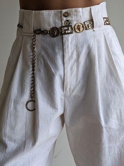 Vintage Lion Head Medallion Chain Belt