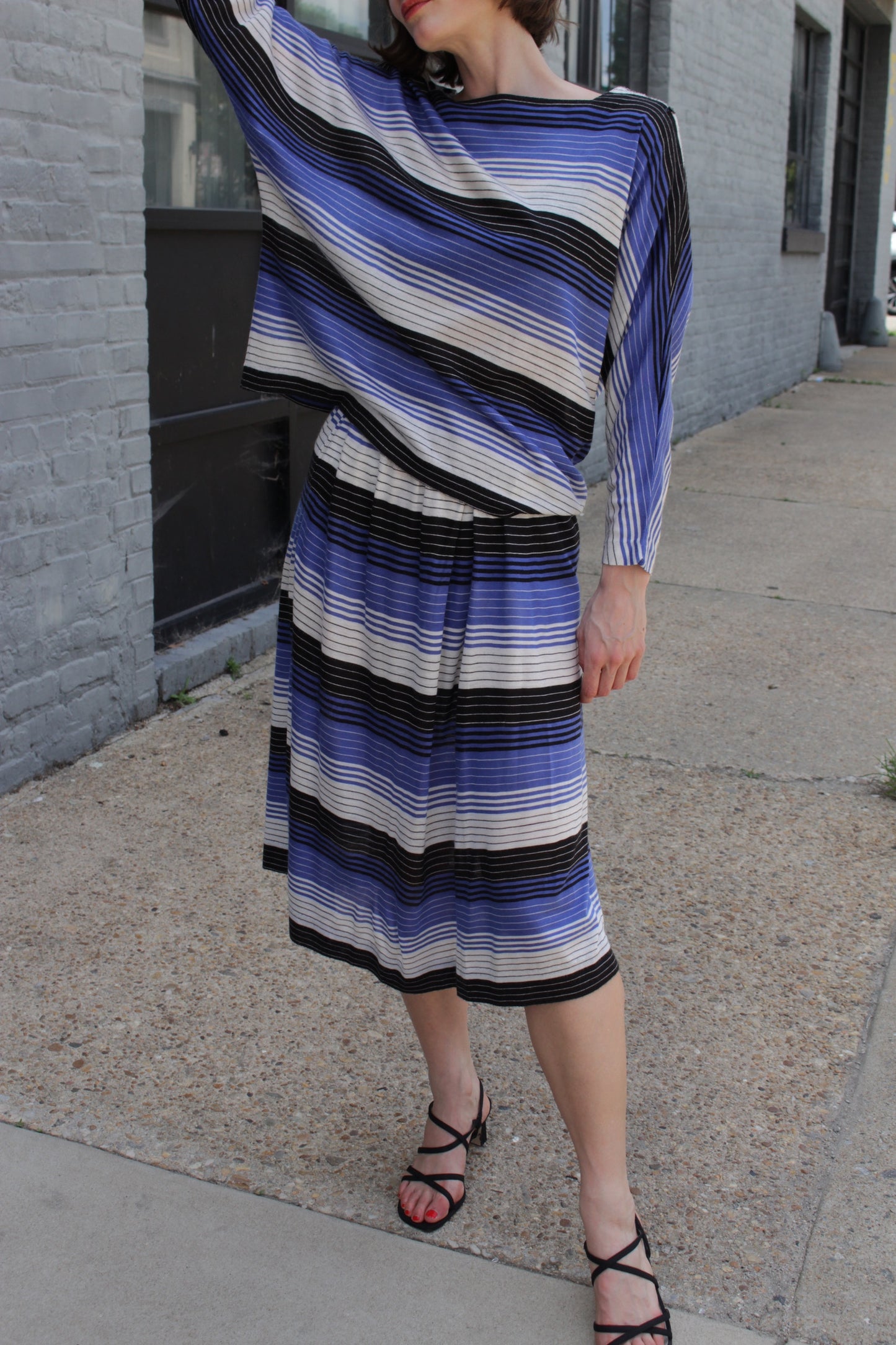 Christian Dior Striped Knit Skirt Set