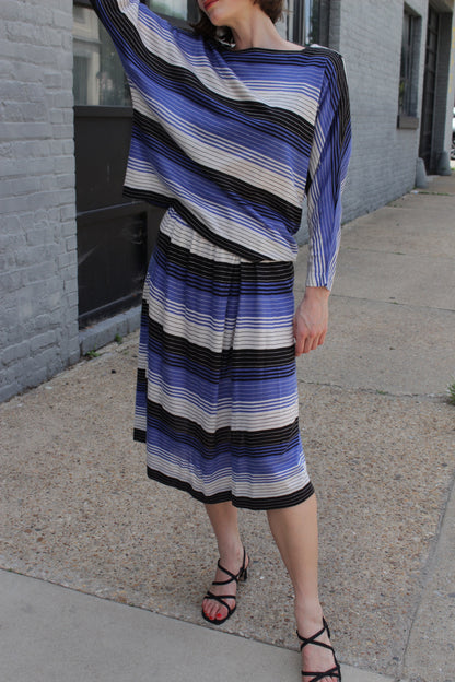 Christian Dior Striped Knit Skirt Set