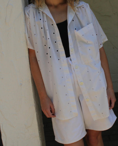 Vintage Lightweight Eyelet Button Up