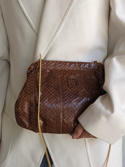 Vintage Anne Klein Snakeskin Clutch Purse