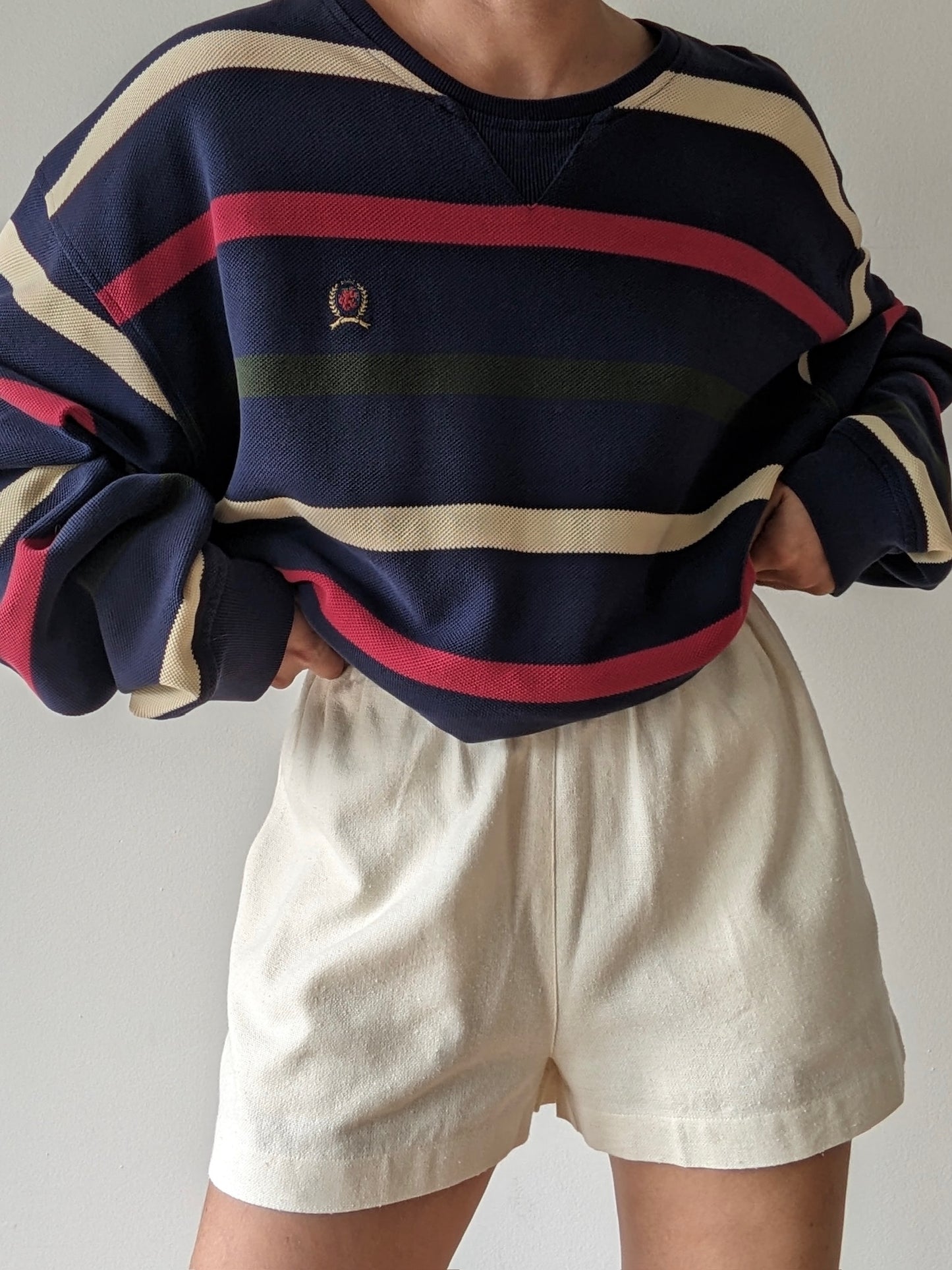 90s Tommy Hiliger Striped Pullover
