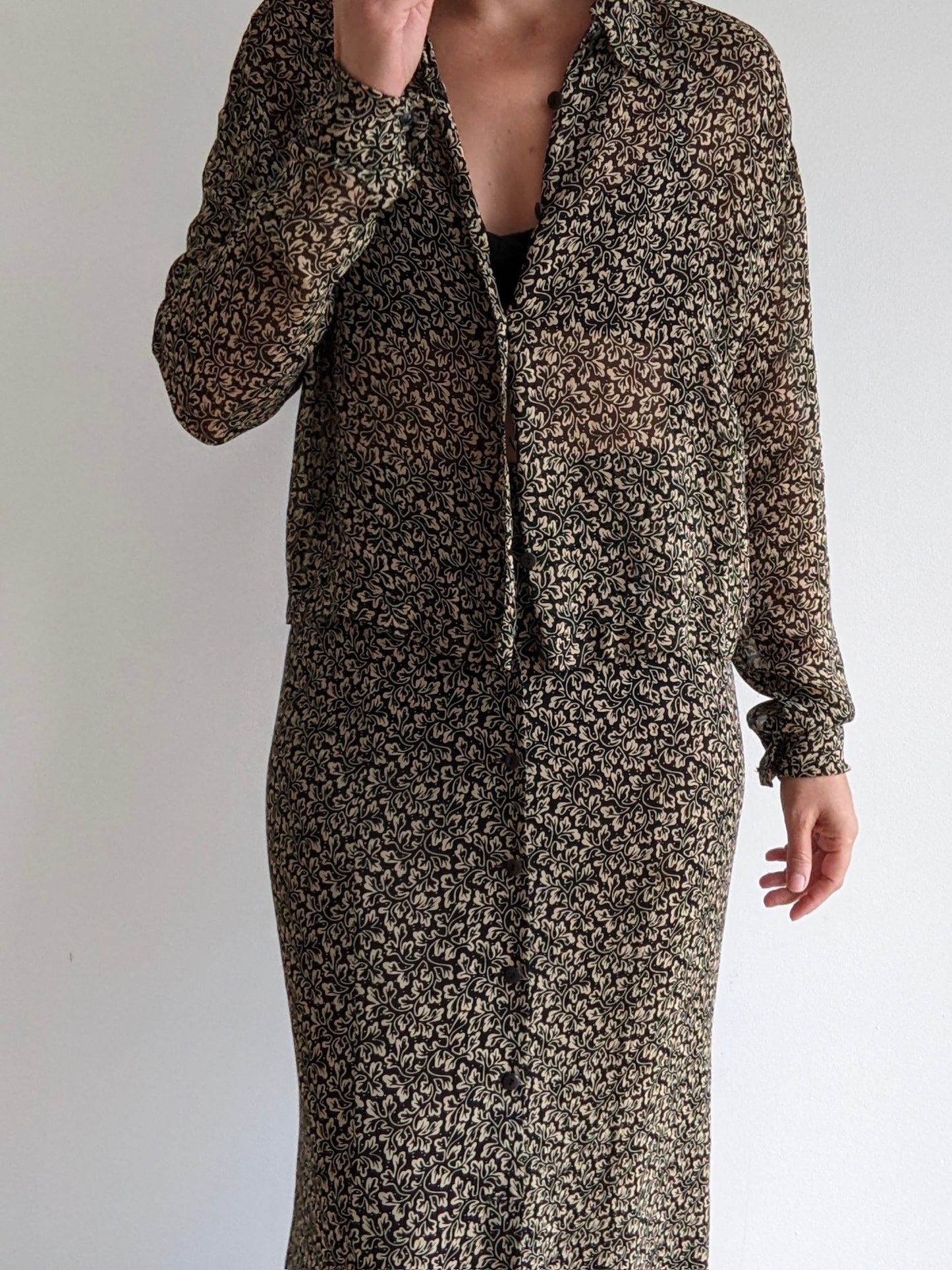 Vintage Ralph Lauren Printed Skirt Set
