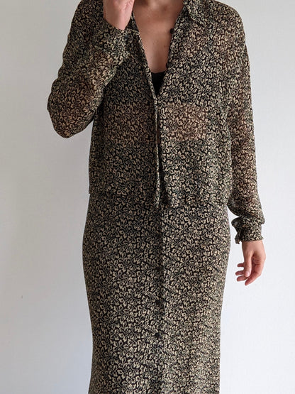 Vintage Ralph Lauren Printed Skirt Set