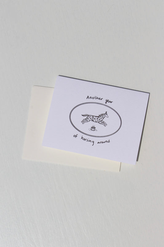 Horsing Around Birthday Card