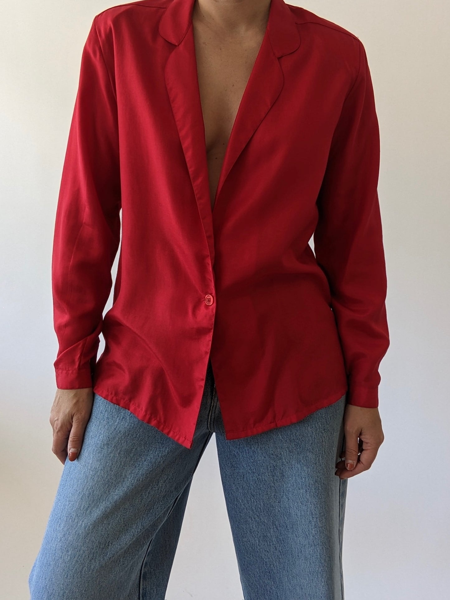 Vintage Chili Silk Blouse
