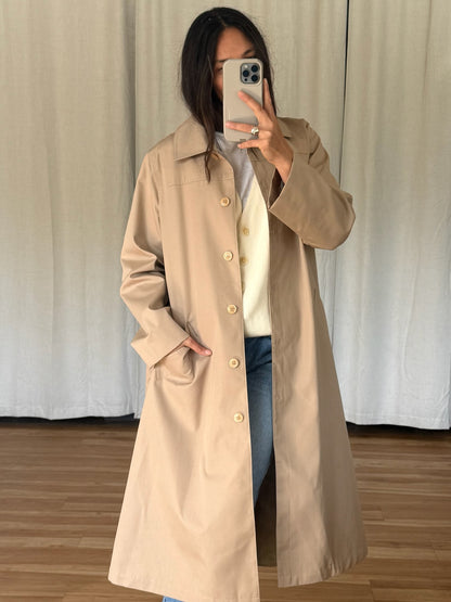 Vintage Belted Khaki Trench Coat