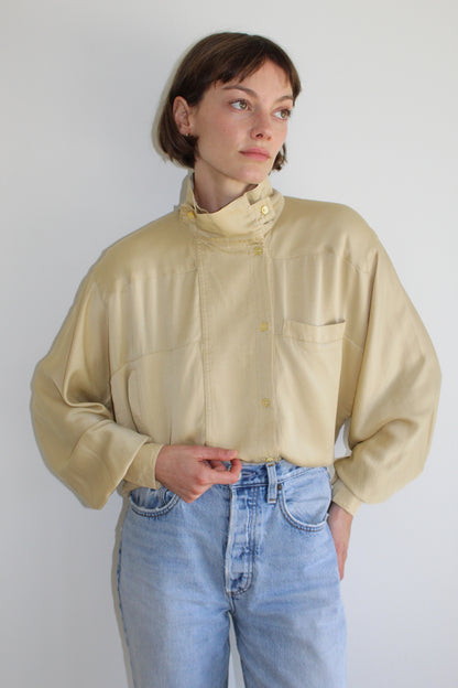 Beautiful 80s Escada Champagne Silk Blouse