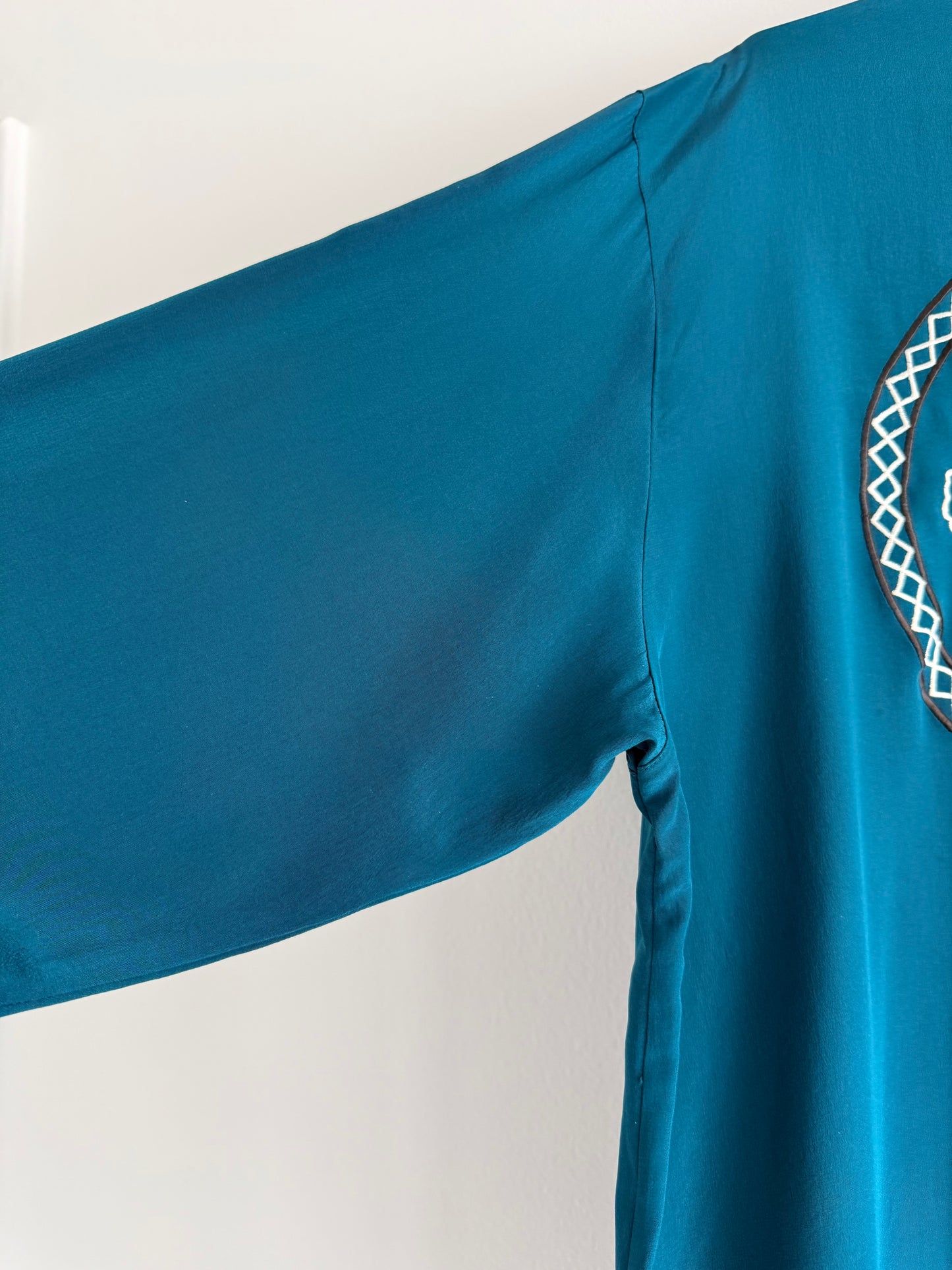 Vintage Diane Von Furstenberg Embroidered Silk Blouse