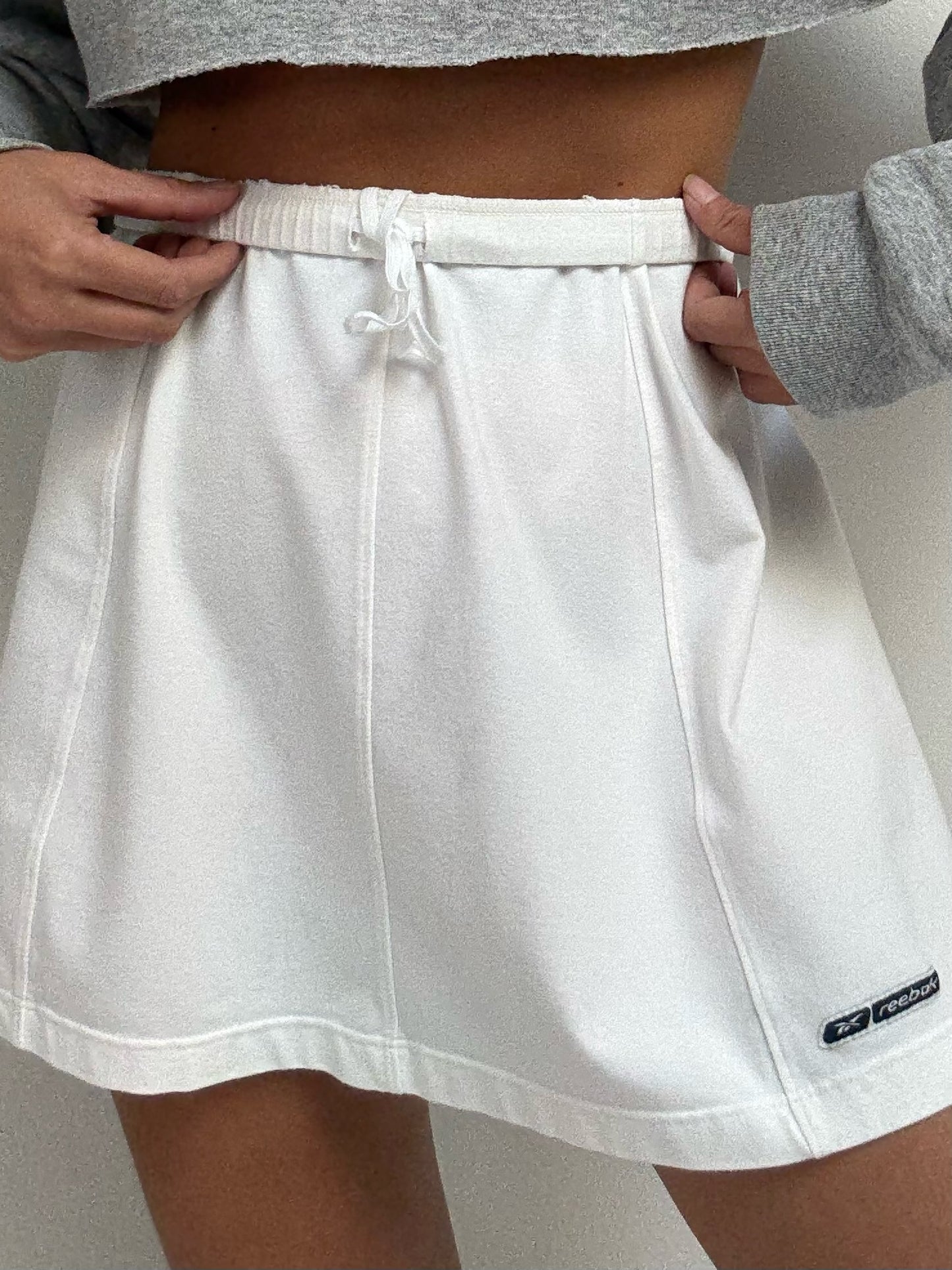 90s Reebok White Cotton Athletic Skirt