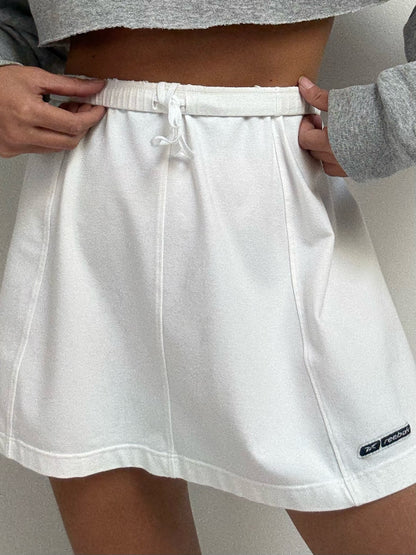 90s Reebok White Cotton Athletic Skirt
