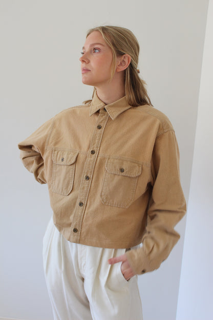 Reworked Long Sleeve Cropped Button Down