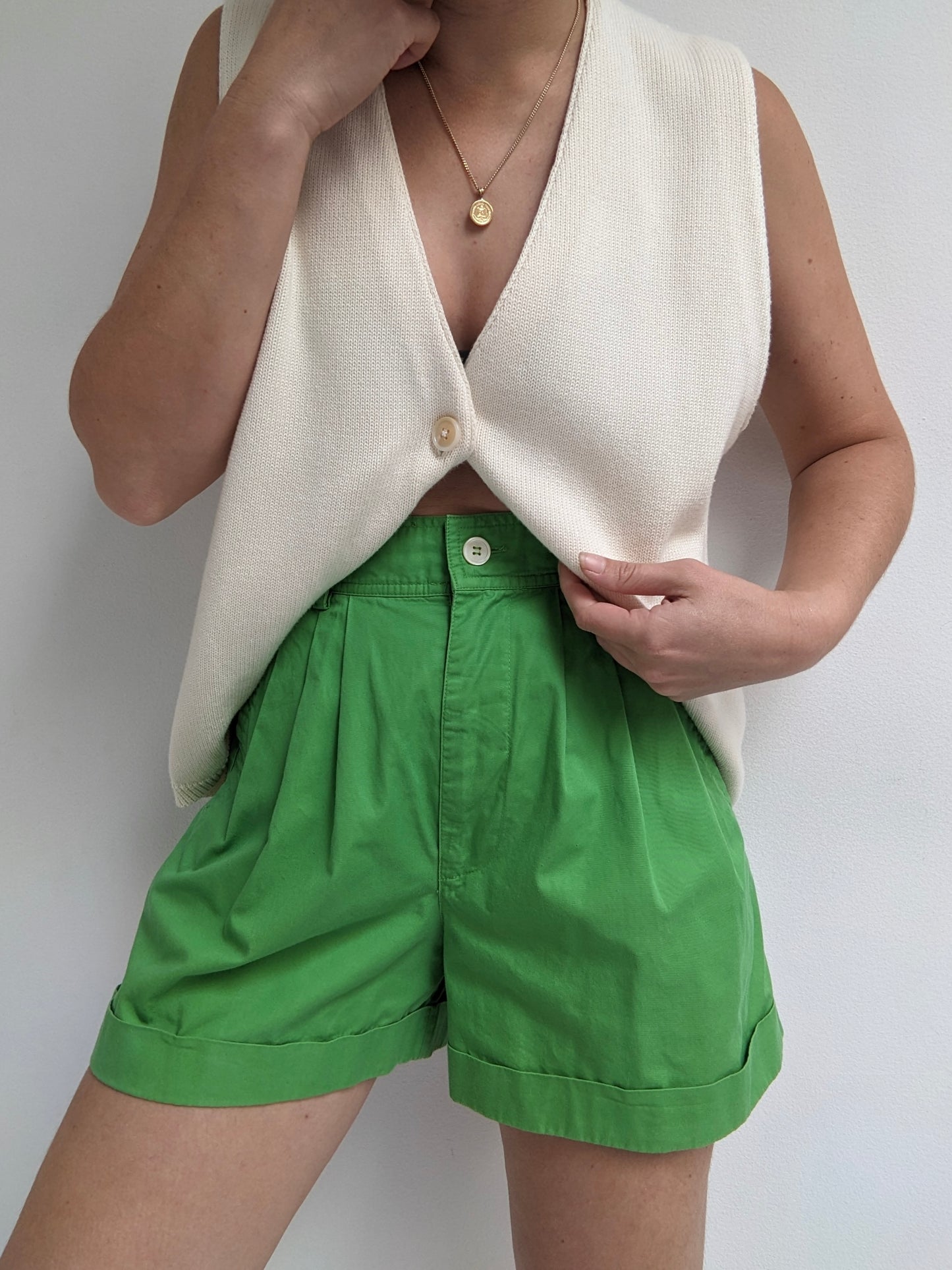 90s Esprit Lime Pleated Shorts