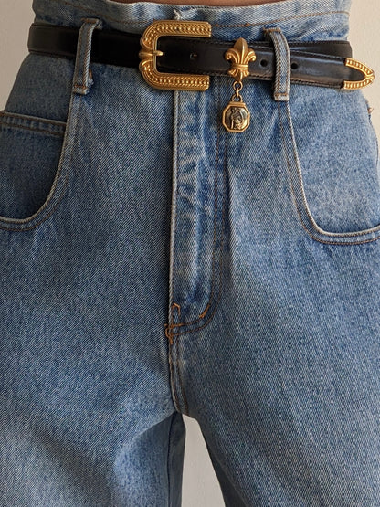 Vintage Hanging Charm Leather Belt