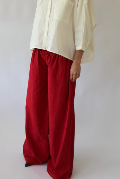 Vintage Cayenne Cotton Wide-Leg Pants