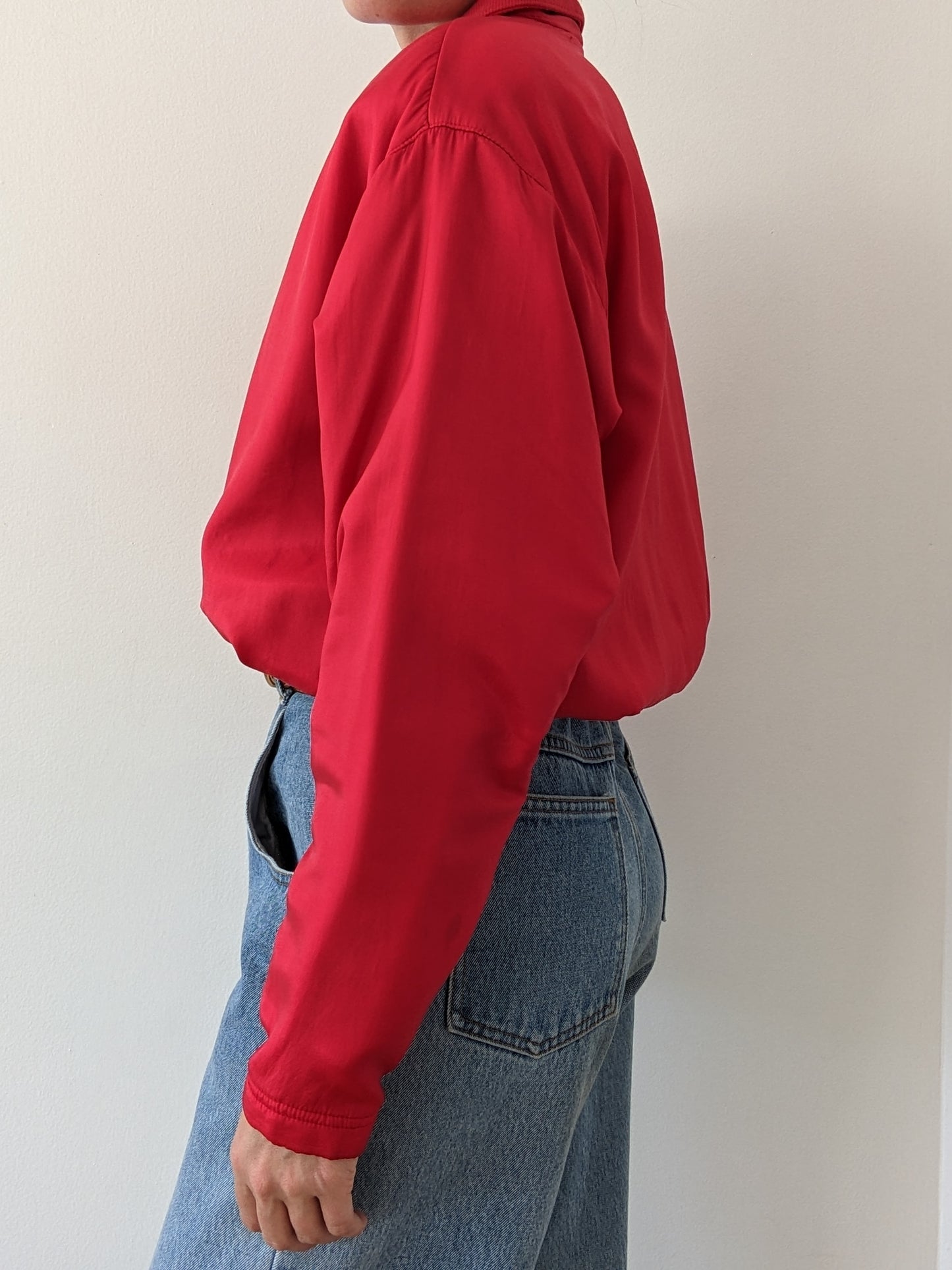 Amazing Vintage Cayenne Cropped Silk Popover