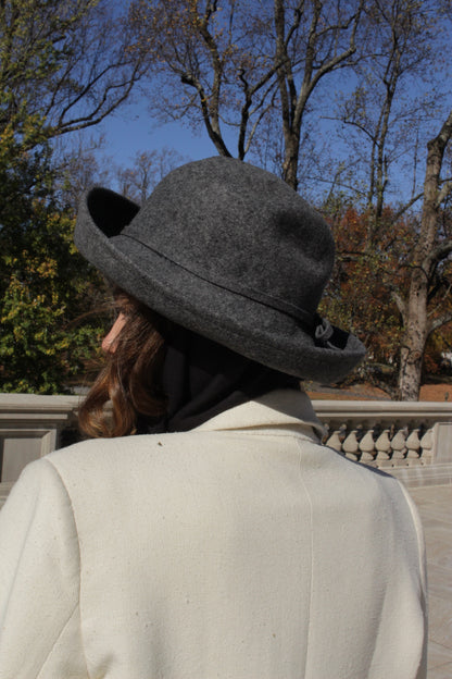 Vintage Smoke Felted Wool Tie Hat