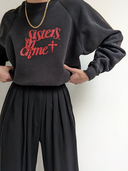 Vintage "Sisters in Crime" Raglan Sweatshirt